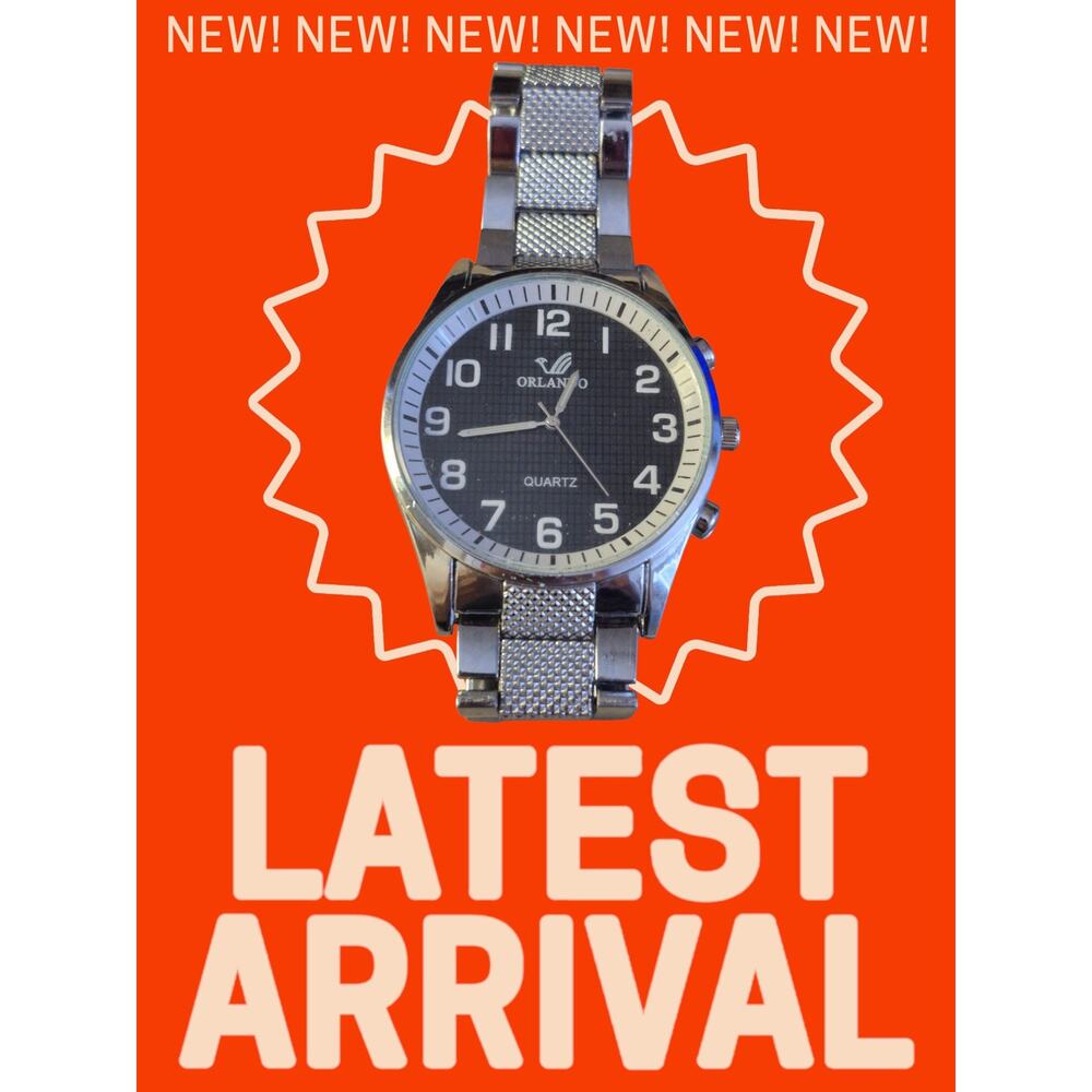 Orlando Mens Watch Distinctive Black‎ face white numerals Corp Y2K Classiccore - Picture 2 of 8